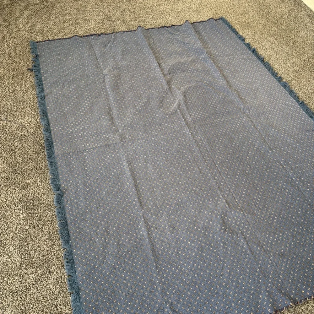 Vtg Country Blue Small Tablecloth 53x42